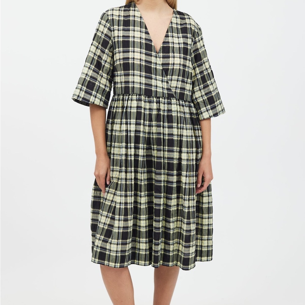 Plaid Checkered Dress Ganni